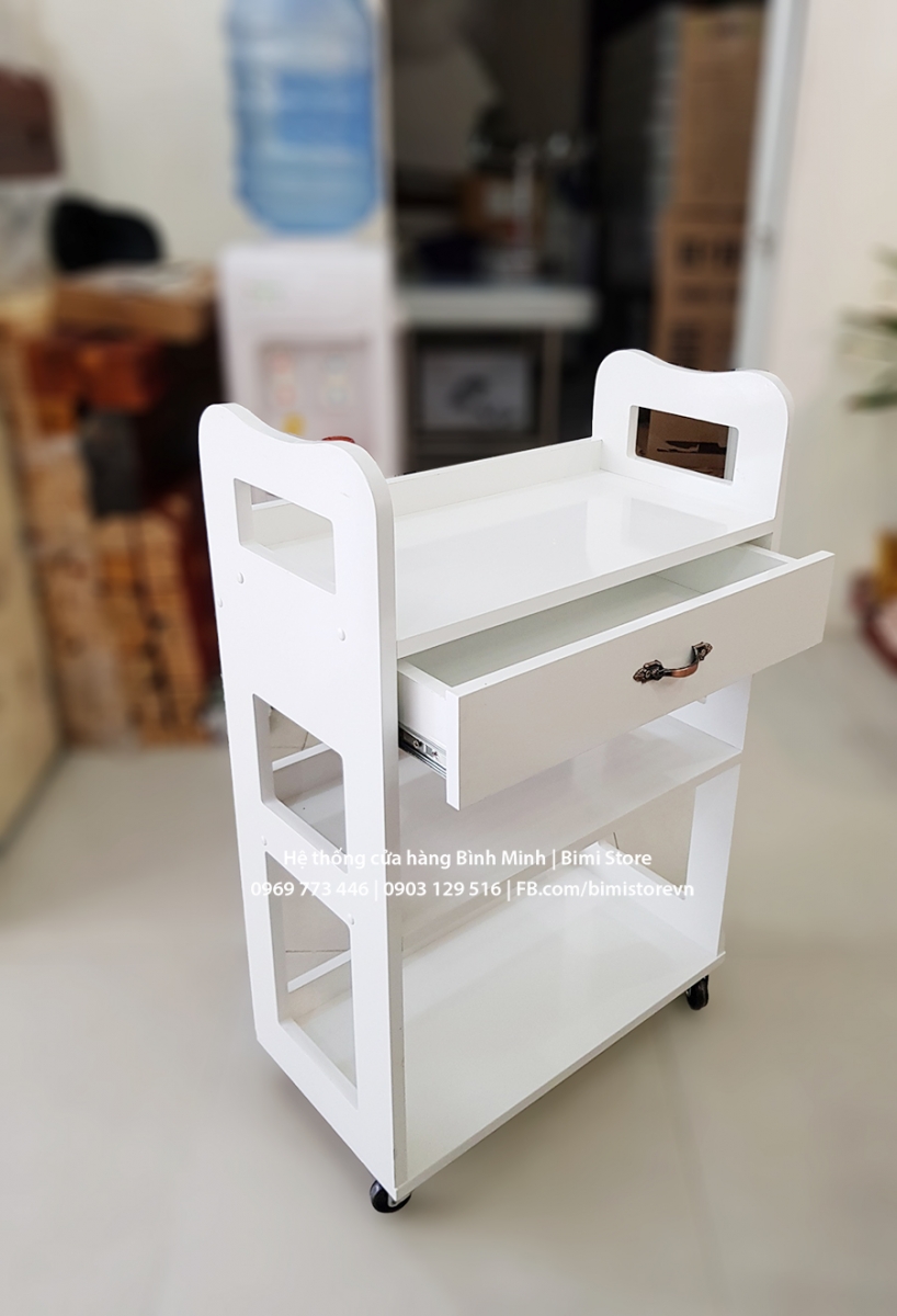 xe day go spa mdf mau trang